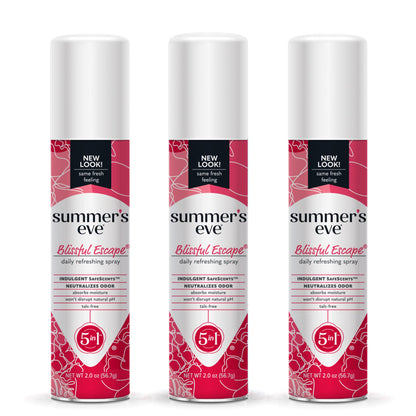 Summer's Eve Blissful Escape Daily Refreshing Feminine Spray, 2 oz, 3 Pack