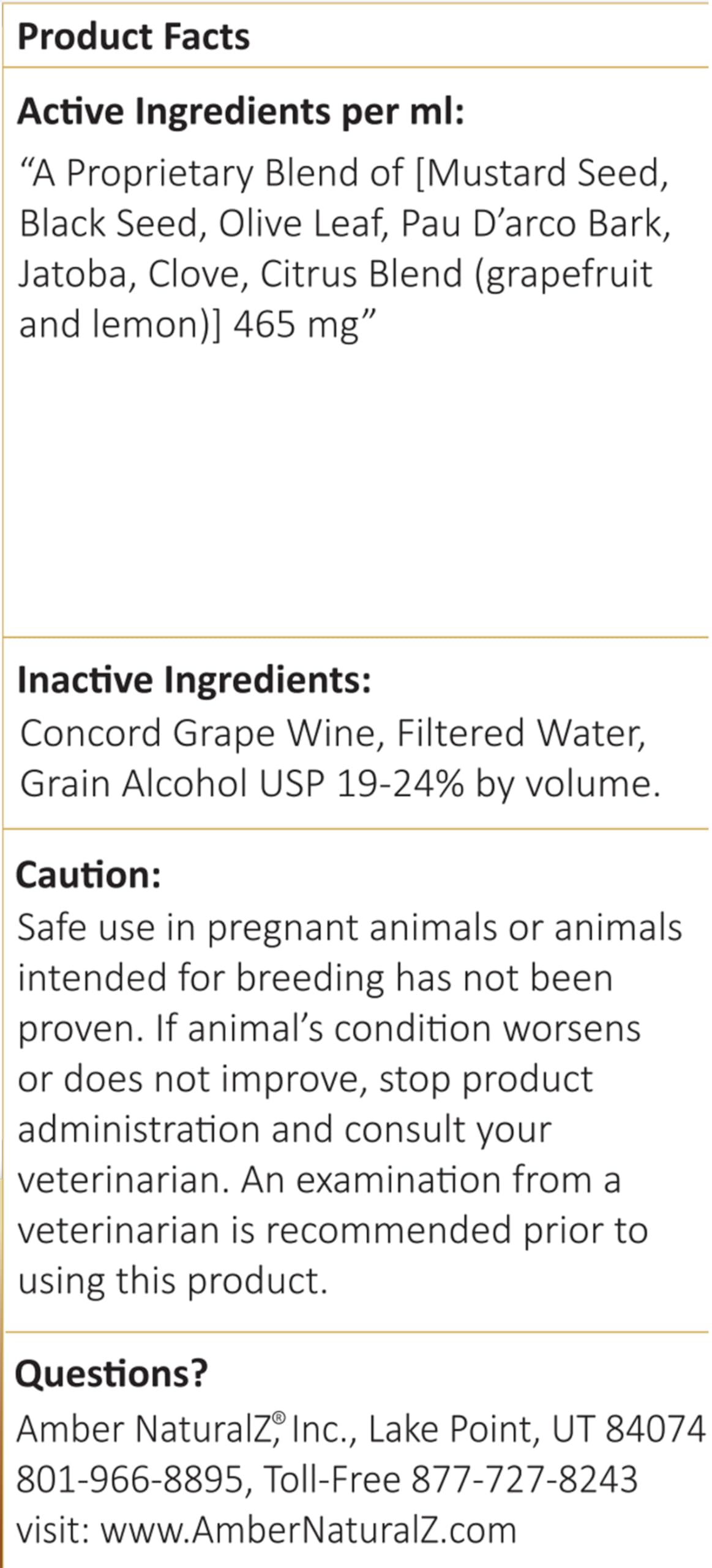 Amber NaturalZ Vibactra Plus for Pets, Immune Health & Yeast Balance, 1 OZ | Supports overall immune health, stomach & respiratory health, helps pets maintain normal yeast balance & a healthy microbiome