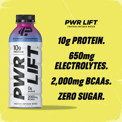 Whey Protein Water Sports Drink by PWR LIFT | Blueberry Pomegranate | Keto, Vitamin B