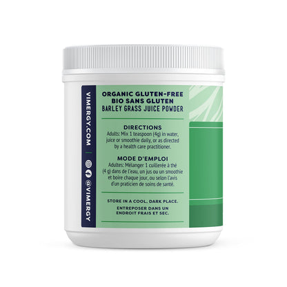 Vimergy USDA Organic Barley Grass Juice Powder, 62 Servings – Super Greens Powder