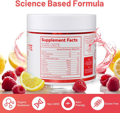 Electrolytes Powder No Sugar, Enhanced with B-Vitamins and Minerals – Keto Friendly, Hydration Drink Supplement - 60 Servings