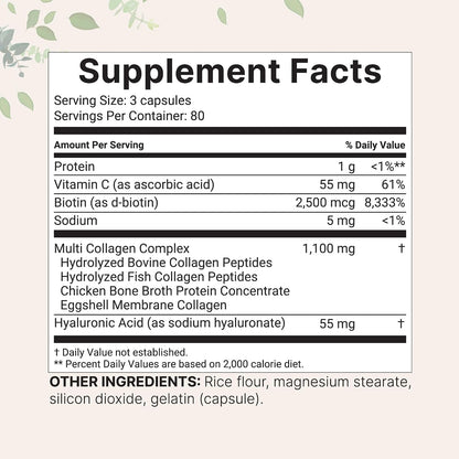 Micro Ingredients 8-in-1 Multi Collagen Capsules & L-Theanine 200mg with Magnesium Glycinate Softgels | Grass-Fed Collagen Peptides | Amino Acid & Mineral Complex Bundle 2 Pack