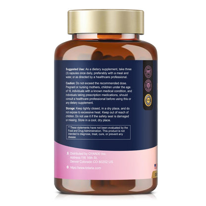 Totaria Myo-Inositol & D-Chiro Inositol Supplement Capules 3075mg, Plus Multivitamin Vitamin D3, Folate, Ideal 40:1 Ratio - Hormonal Balance for Women & Ovarian* Support | Vegan, Non GMO - 120 Caps