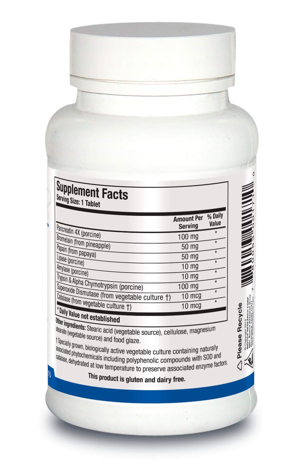 Biotics Research Intenzyme Forte™ Proteolytic Pancreatic Enzymes, Pancreatin, Bromelain, Papain, Lipase, Amylase–Supplement Supports Healthy Protein Digestion–Immune & Circulatory Function 100 Tablets