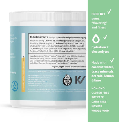 Sprout Living, Colorfuel Hydration Powder Drink Mix, Organic Superfoods + Adaptogens | Hydration Support & Recovery, Electrolytes, Himalayan Pink Salt, Coconut Water, Lemon Citrus Flavor (25 servings)