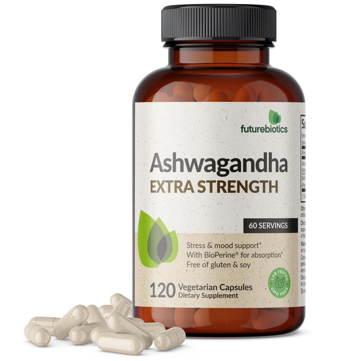 Futurebiotics Ashwagandha Extra Strength Stress & Mood Support with BioPerine 