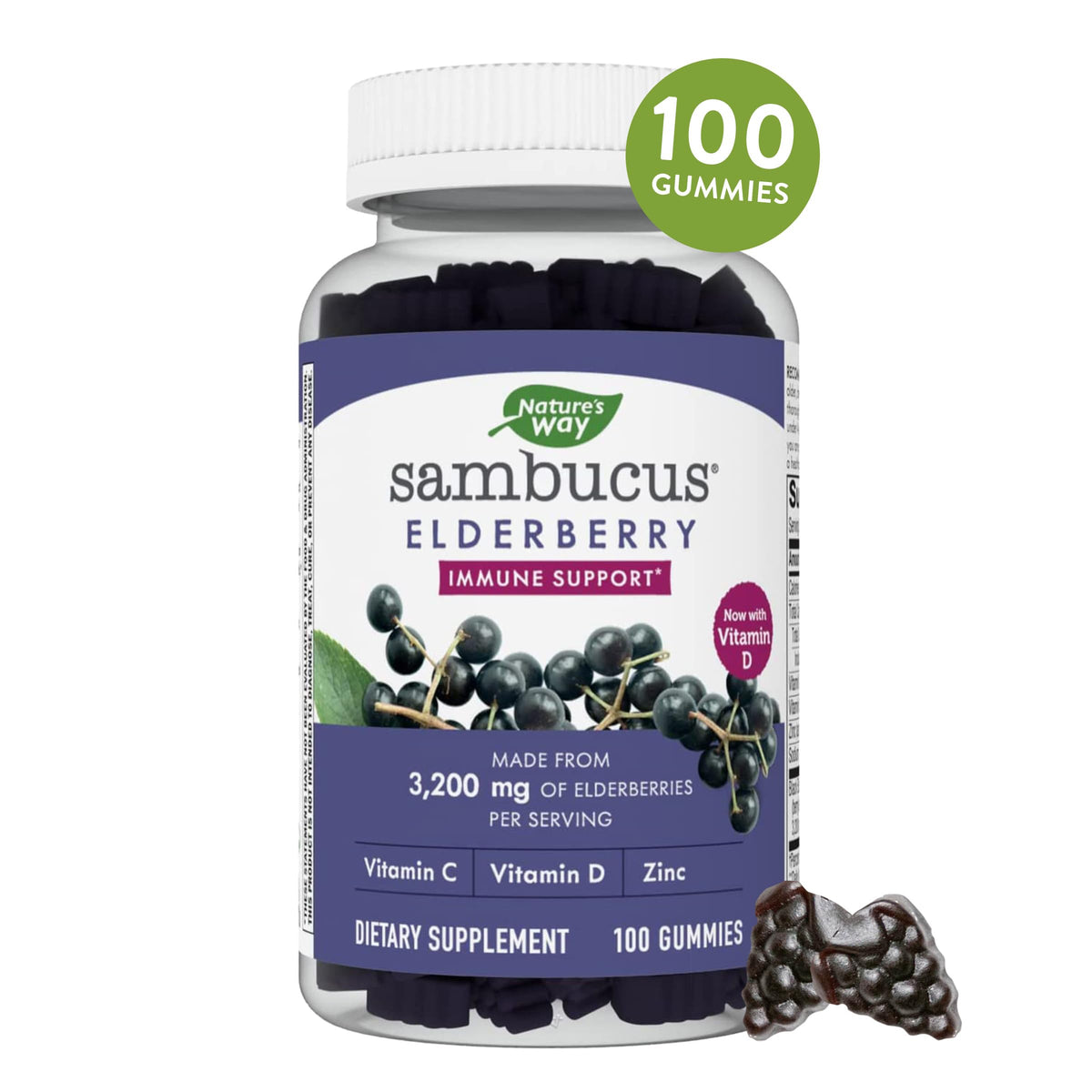 Nature's Way Sambucus Elderberry Gummies - Immune Support Supplement for Kids