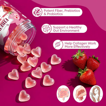 Migcopat Strawberry Fiber Gummies & Peach Fiber Gummies