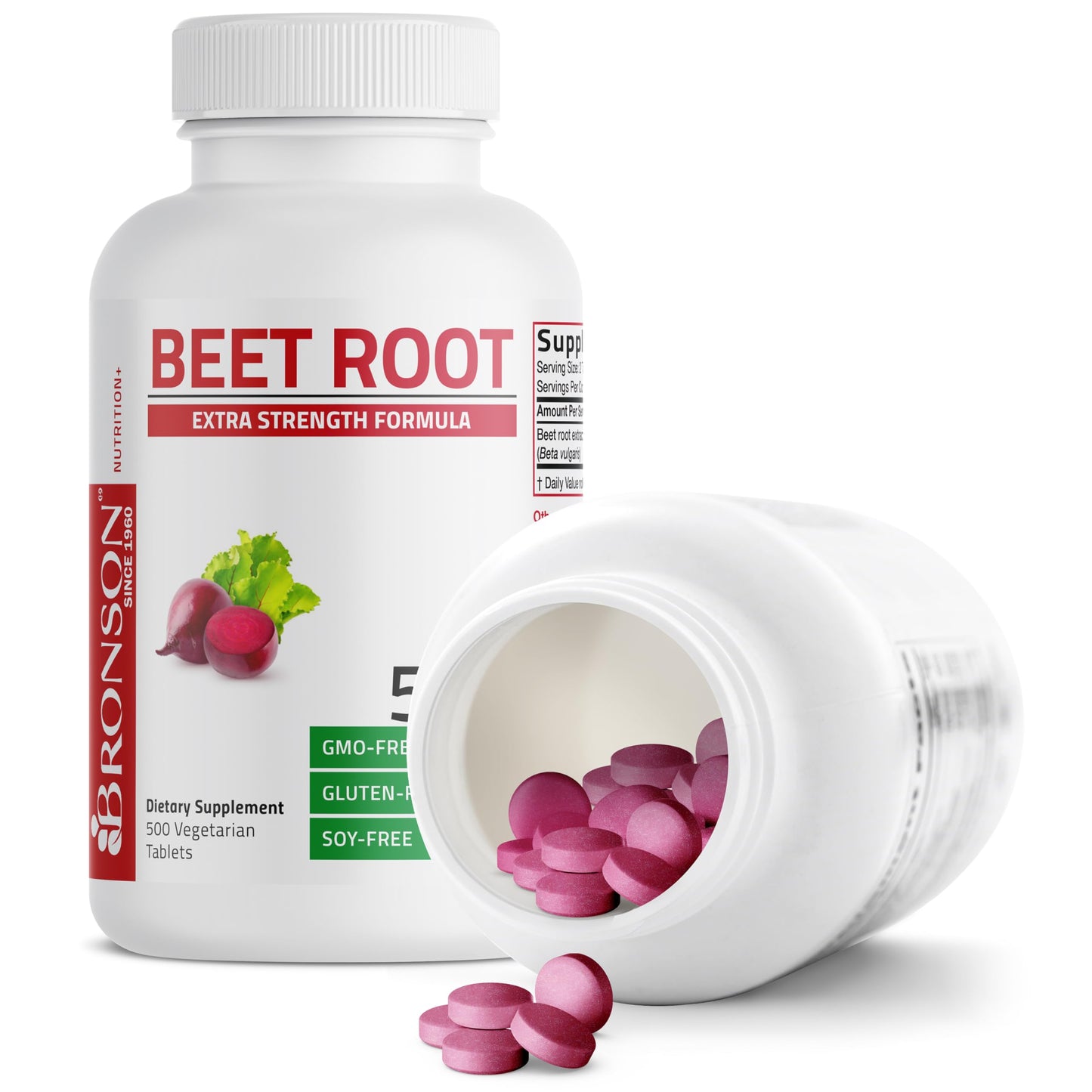 Bronson Beet Root Extra Strength, Non-GMO, 250 Vegetarian Tablets | Gluten-Free, Soy-Free, GMO-Free, Easy To Swallow
