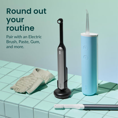 quip Water Flosser with Replacement Tip, Cordless Dental Pick, All Black