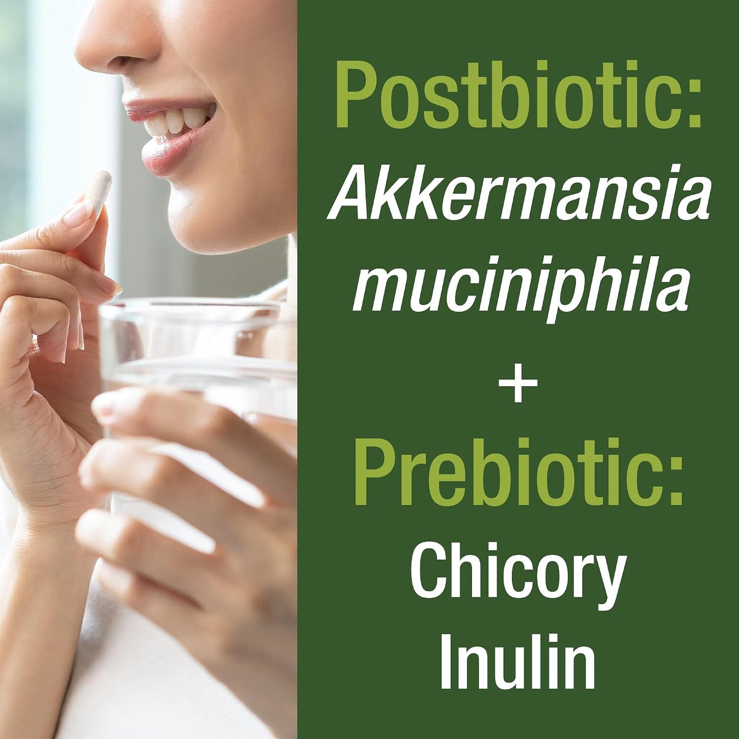 Peak Performance Akkermansia Probiotic to Increase GLP-1 Production - Ultra High Strength Akkermansia Muciniphila Live Strain with Prebiotic Fiber for Gut Health - Delayed Release, 3rd Party Tested