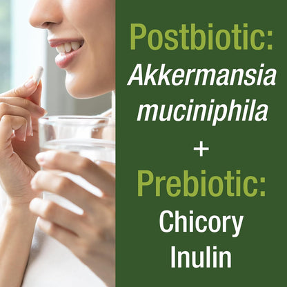 Peak Performance Akkermansia Probiotic to Increase GLP-1 Production - Ultra High Strength Akkermansia Muciniphila Live Strain with Prebiotic Fiber for Gut Health - Delayed Release, 3rd Party Tested
