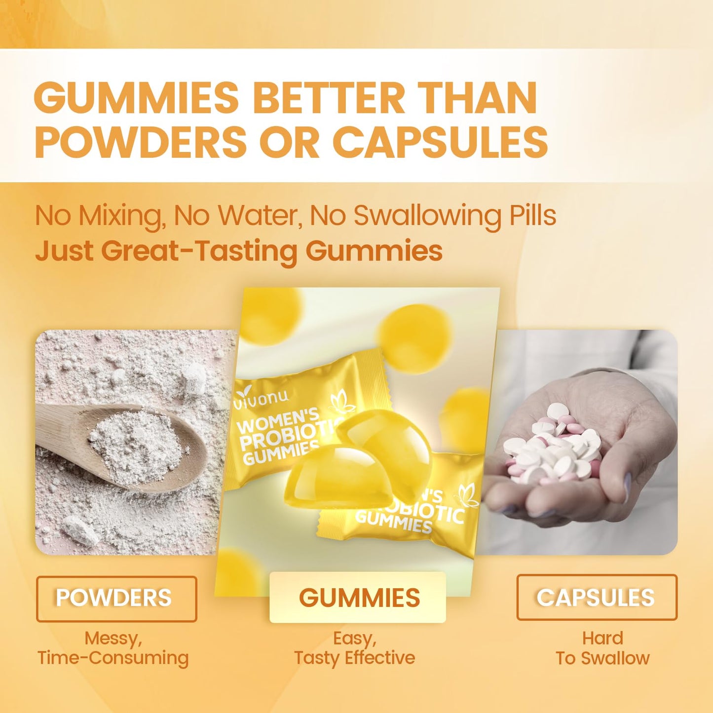 VivoNu Pineapple Gummies for Women Ph, Women Probiotic Gummies, Feminine Balance Gummy, Mango Pineapple Viginal Probiotics for Woman Vaginigal Health, Yeast Ph Balance