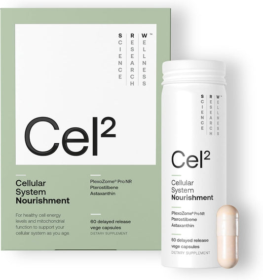 SRW Cel² NR Nourishment | NAD+ & Nicotinamide Riboside Supplement | Supports Cellular Energy & Mitochondrial Function | Cellular Health & Wellness Support | 60 Vege Capsules