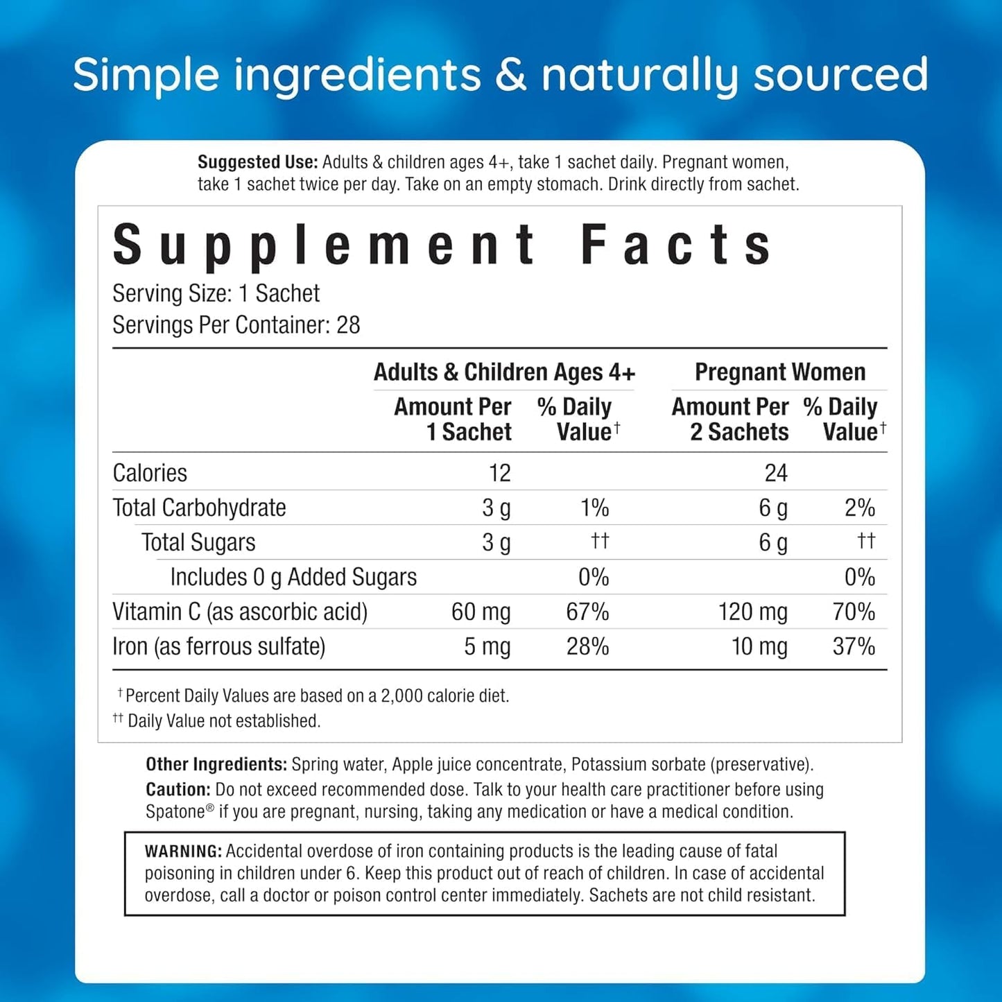 Liquid Iron & Vitamin C Supplement (28-Pack of 0.85 fl.oz) (Net. 23.8 fl oz.)