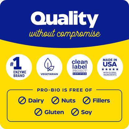 Enzymedica Pro-Bio Probiotic Supplement for Digestive & Gut Health - Daily Probiotic Capsules for Women & Men, 10 Billion CFU, Helps Reduce Gas & Bloating, Stomach Acid Resistant - 120 Caps