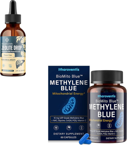 Itharoventis Zeolite Drops with Vitamin B12 & D3 + Methylene Blue USP Grade Supplement