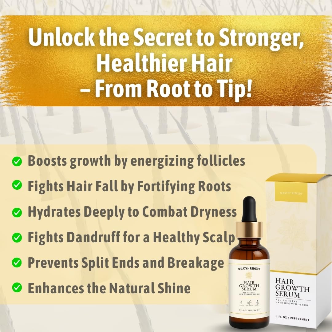Hair Growth Serum Women & Men — USDA Organic Natural Scalp Serum (30 ml) | Tricho10™ with 10 Botanical Oils for Reduced Shedding, Improved Hair Density & Visible Hair Growth in 90 Days(All Hair Types)
