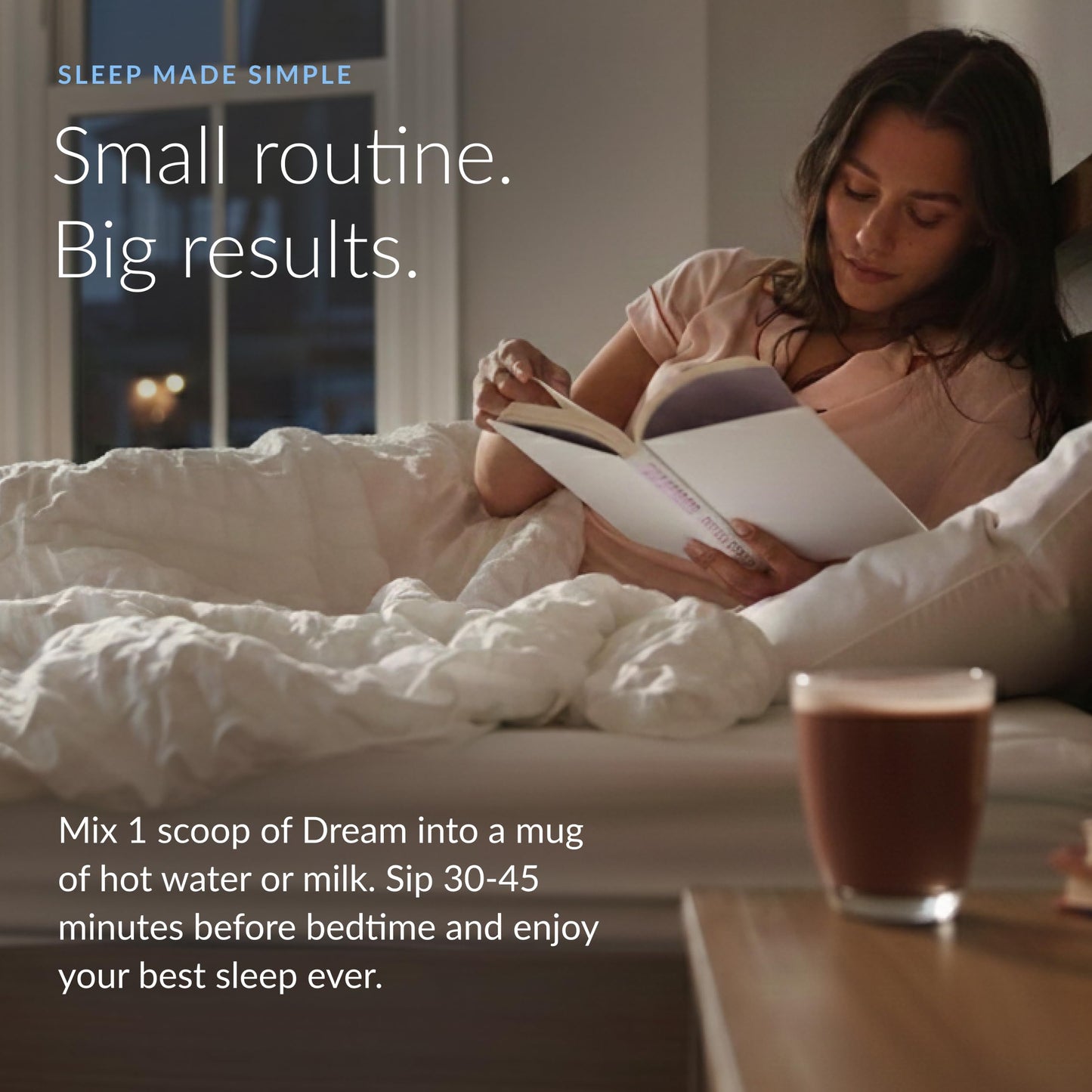 BEAM Dream Sleep Powder – Magnesium Sleep Aid for Adults with Melatonin, L-Theanine, Reishi Mushroom & Apigenin, Sleep Supplement, Sleep Cocoa Hot Chocolate Drink Mix, Brownie Batter, 30 Servings