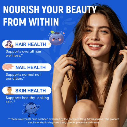 Migcopat 10G Fiber Gummies with Biotin, Collagen Peptides, Keratin, Vitamin C, E - Fiber Supplements with 30 Billion CFU Probiotics, Inulin, ACV for Digestive Health & Skin, Hair & Nails, 60 Cts