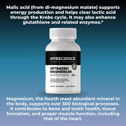 MYOXCIENCE Optimized Magnesium Glycinate + Magnesium Taurate (as ATAmag®) for High Brain Bioavailability to Support Stress Relief and Sleep | 30 Servings