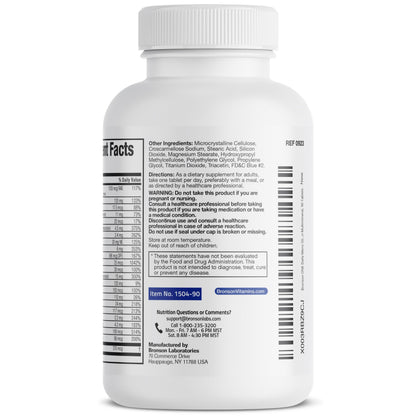 Bronson ONE Daily Mens 50+ Complete Multivitamin Multimineral, 180 Tablets | Once-Daily, Targeted Nutrition For Active Men Over 50, Non-GMO, Gluten-Free, Soy-Free