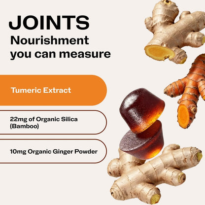 Vimergy NutriDense Fruitylicious Turmeric + Ginger Chewables (300mg Turmeric Extract, 22mg Silica, 10mg Ginger per Serving) Vegan, Mobility Support, 30 Servings (60 Count)