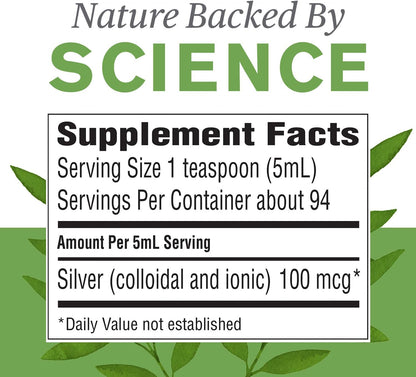 Nature's Sunshine Silver Shield Liquid, 16 Fl Oz | Colloidal Silver Liquid with Aqua Sol Technology Provides Immune Support and Protection
