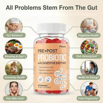 Probiotic Gummies, Probiotics for Gut Health, 0 Sugar - 60 Counts