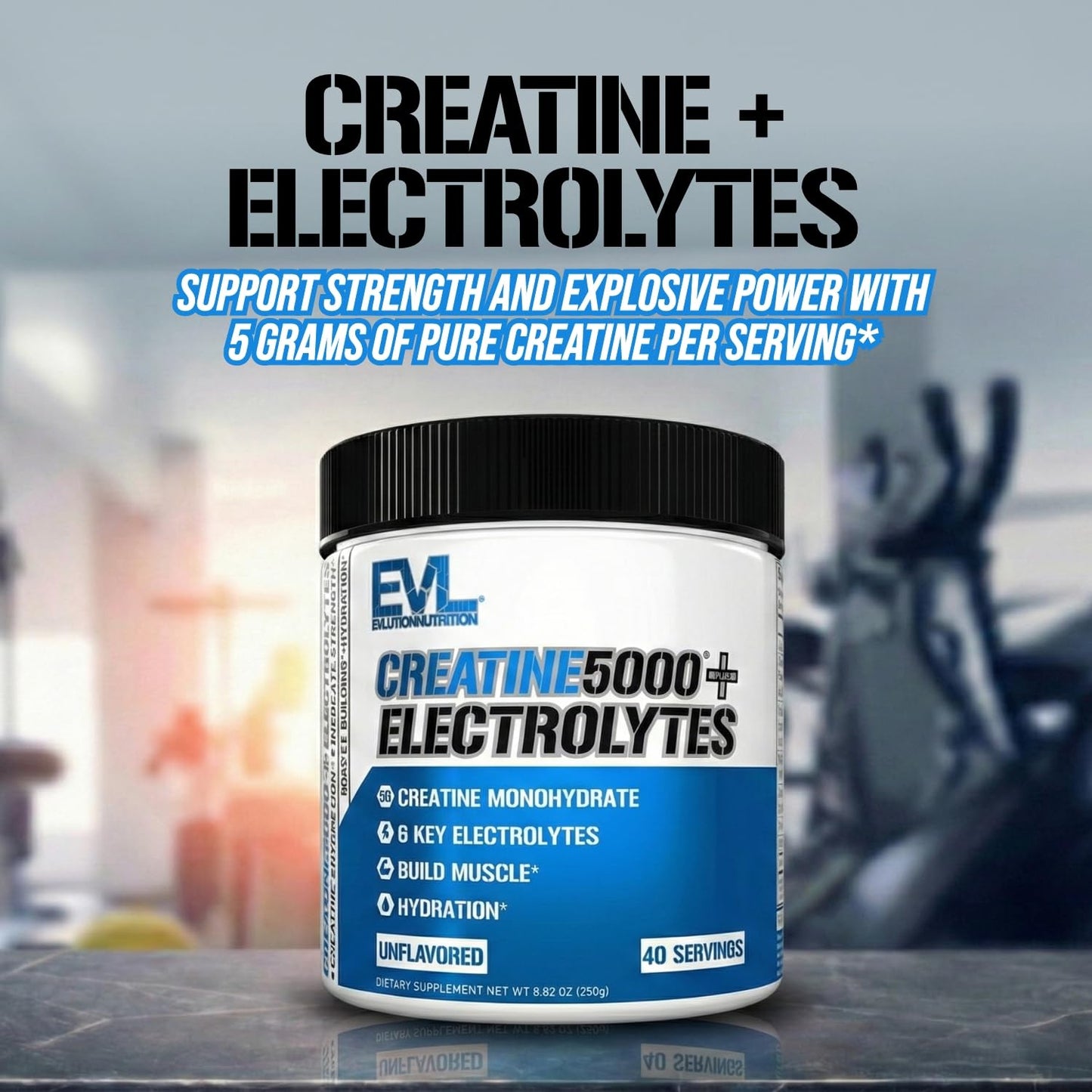 Evlution Nutrition Creatine 5000 - Supports Faster Recovery Lean Muscle Growth & Performance - Pre & Post Workout Powder - 5000mg Pure Creatine Monohydrate Per Serving - 60 Servings - Unflavored
