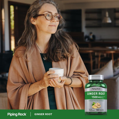 Piping Rock Ginger Root Extract Supplement | 180 Powder Capsules | Non-GMO & Gluten Free Concentrated Formula