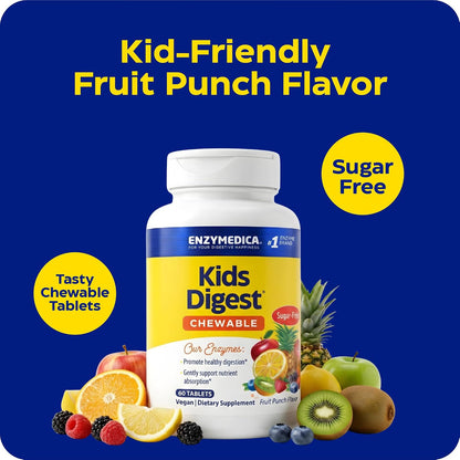 Enzymedica Kids Digest Chewable Digestive Enzyme Supplement - 60 Tablets