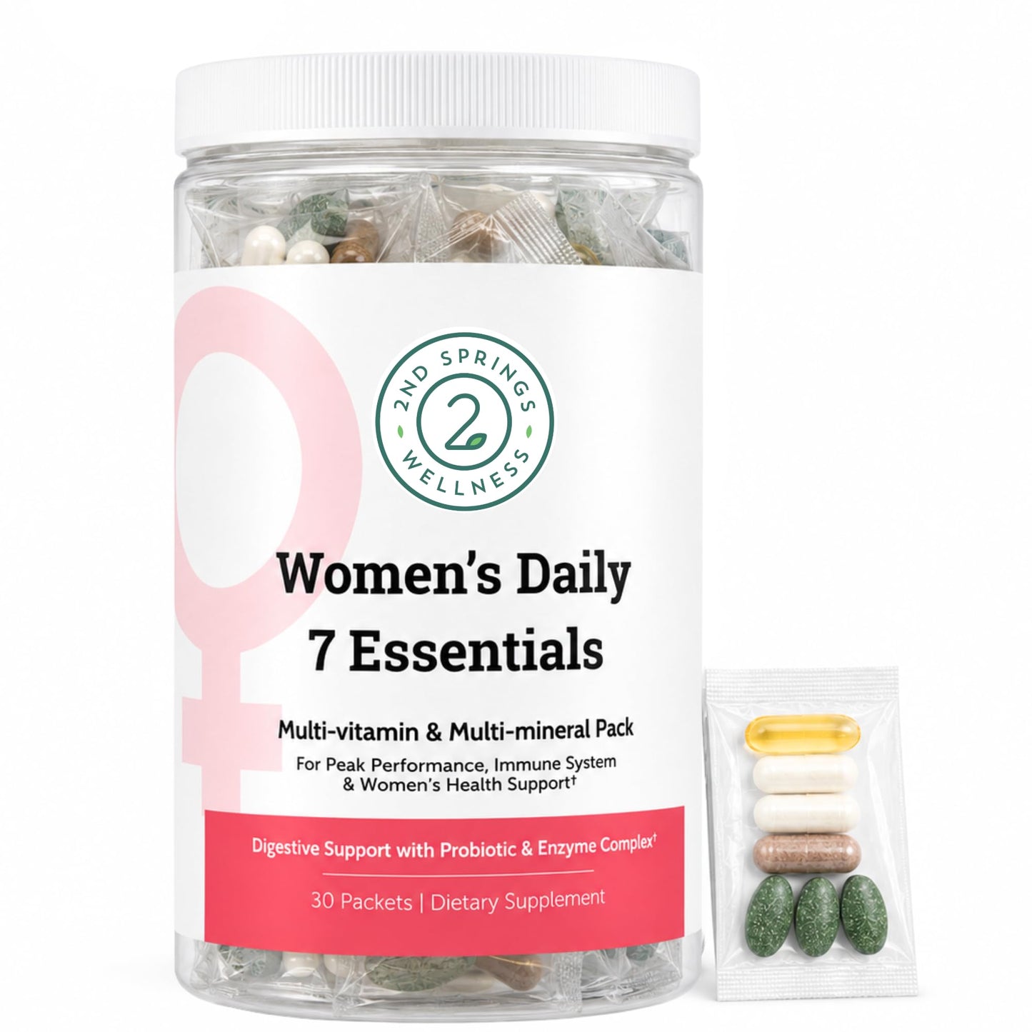 Daily 7 Essentials Men's Vitamin Pack - 30 Packets | Adult Multivitamin & Multimineral Supplement Pack - 30 Packets