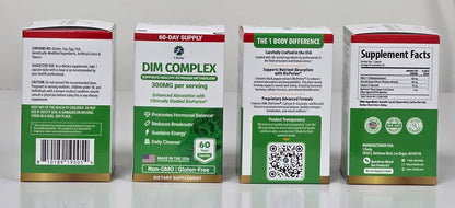 DIM Complex 300mg with BioPerine Supports Hormone Balance 60 Vegan Capsules