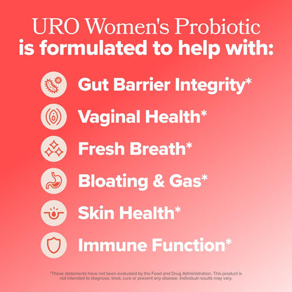 URO Women’s Probiotic – Vaginal, Gut & Skin – 20B+ CFUs – 30-Day Supply