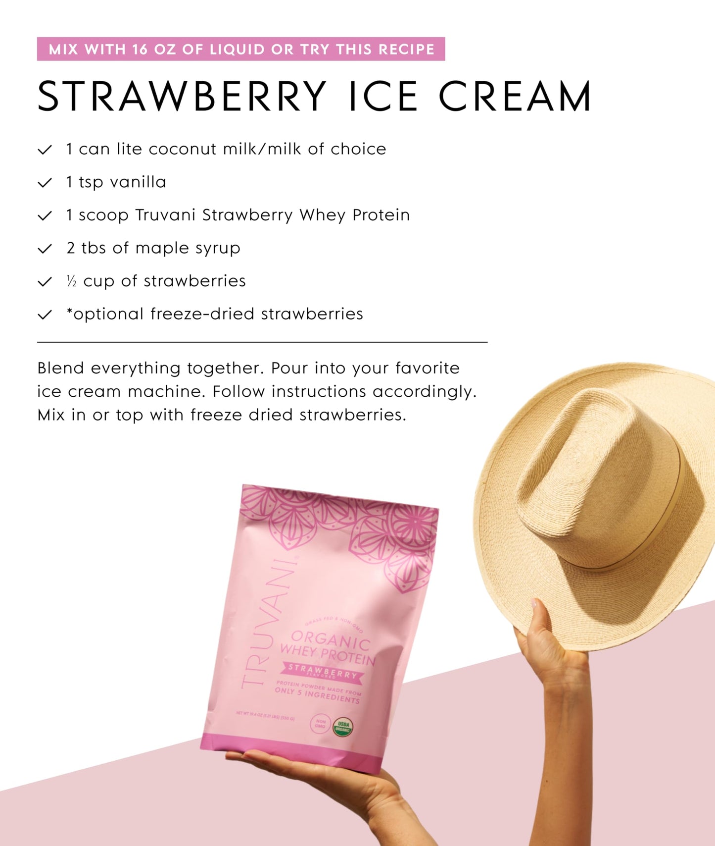 Truvani Organic Whey Protein Powder | Vanilla | 1 Serving | 20g Grass Fed Whey Protein | USDA Organic & Non-GMO | Gluten Free | No Gums, No Soy, No Stevia, No Added Sugars