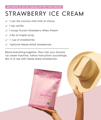 Truvani Organic Whey Protein Powder | Vanilla | 1 Serving | 20g Grass Fed Whey Protein | USDA Organic & Non-GMO | Gluten Free | No Gums, No Soy, No Stevia, No Added Sugars