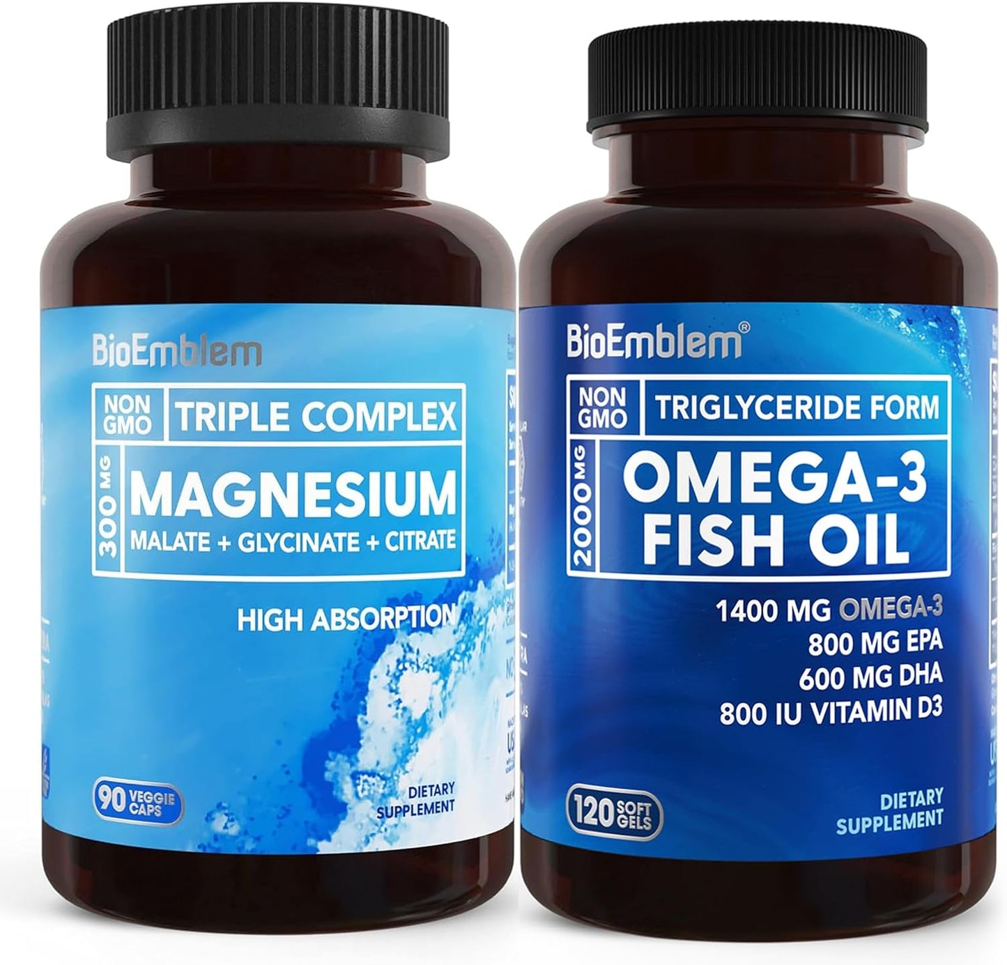 BioEmblem Triple Magnesium Complex and BioEmblem Omega-3 Fish Oil