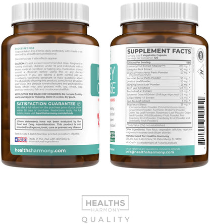Kidney Cleanse Detox (Non-GMO) Support Healthy Urinary Tract- Powerful VitaCran Cranberry Extract & Herbs – Healthy Kidney Support Supplement - 60 Vegetarian Capsules (No Pills)