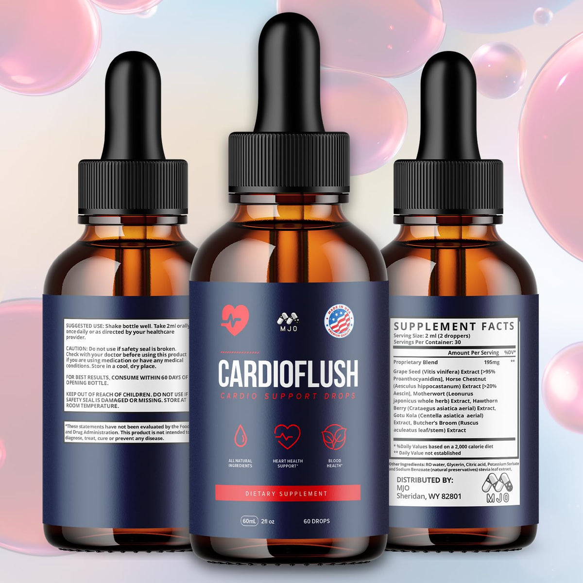 Cardio Flush Drops, Cardioflush Drops Premium Liquid Supplement 30 Servings