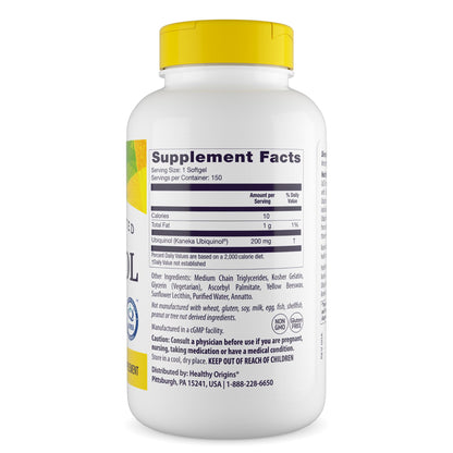 Healthy Origins Ubiquinol CoQ10 200 mg, Non-GMO, 60 Softgels