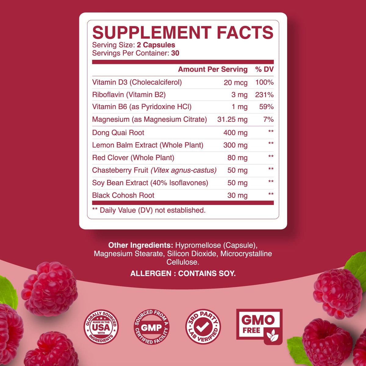 Natural Menopause Supplements for Women Health - Natural Hormone Balance for Women Plus Adrenal Support Menopause Relief and Thyroid Support with Dong Quai Root and Black Cohosh for Menopause