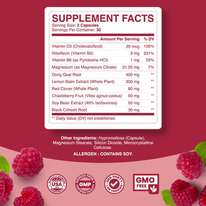Natural Menopause Supplements for Women Health - Natural Hormone Balance for Women Plus Adrenal Support Menopause Relief and Thyroid Support with Dong Quai Root and Black Cohosh for Menopause