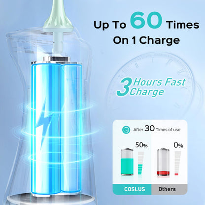 COSLUS C30 Water Dental Flosser, Upgraded DIY Mode, Black, 1Pcs