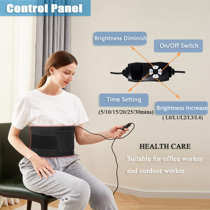 Naviocean Red Light Therapy Belt Device for Body Pain Waist, Infrared Wearable Pad Deep Therapy Wrap