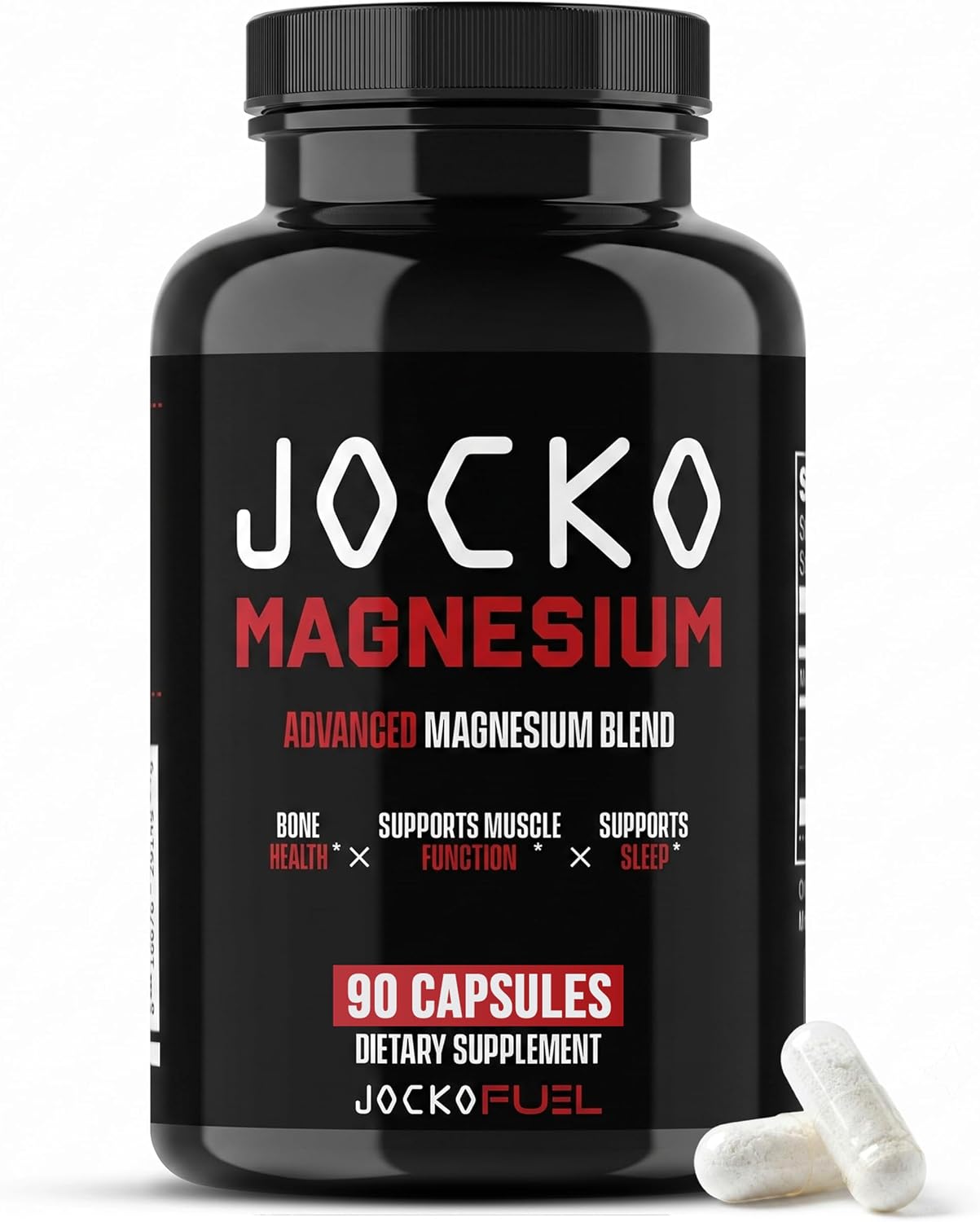 Jocko Fuel Magnesium Complex Supplement - Magnesium Glycinate, Citrate, & Taurate Capsules Dietary Supplement for Muscle Recovery & Relaxation, Heart, Nerve, Bone Support, & Sleep 30-Day Supply