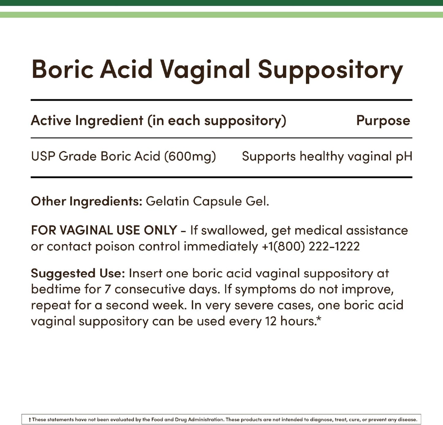 Boric Acid Suppositories 60 Count, Supports Women Health (Easy Dissolve, Third Party Tested) by Double Wood