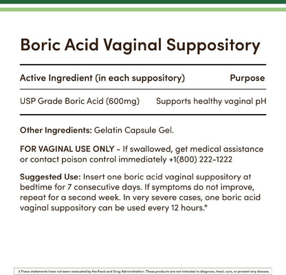Boric Acid Suppositories 60 Count, Supports Women Health (Easy Dissolve, Third Party Tested) by Double Wood