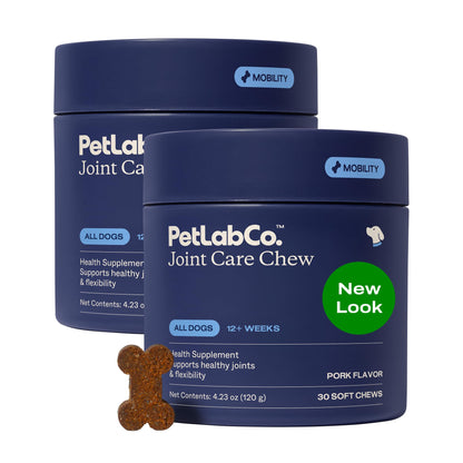 PetLab Co. Joint Care Chews for Dogs, 30 Soft Chews, Pork | Glucosamine, green-lipped mussel and omega-3s to support joint comfort, cartilage health and daily mobility