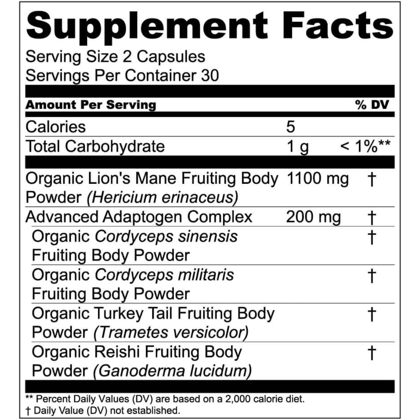Live Conscious Lions Mane Mushroom Supplement Capsules for Brain Support w/Lion's Mane, Cordyceps, Reishi, and Turkey Tail Mushrooms - Cognitive Memory Supplement for Brain